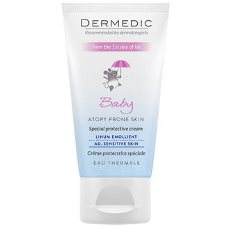 Dermedic Linum Baby, krem ochronny specjalny do twarzy od 1 dnia życia, SPF 15, 50 g USZKODZONE OPAKOWANIE - zdjęcie produktu