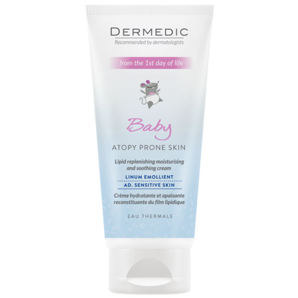 Dermedic Dermedic Linum Emolient Baby, krem nawilżająco-kojący uzupełniający lipidy od 1 dnia życia, skóra sucha, atopowa, z objawami łuszczycy, 100 ml