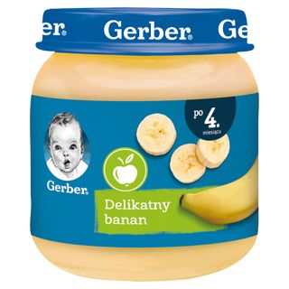 Gerber, Deser, delikatny banan, po 4 miesiącu życia, 125 g - zdjęcie produktu