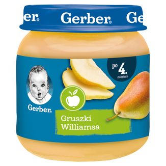 Gerber, Deser, gruszki Williamsa, po 4 miesiącu, 125 g USZKODZONE OPAKOWANIE - zdjęcie produktu