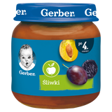 Gerber Deser, śliwki, po 4 miesiącu, 125 g USZKODZONE OPAKOWANIE - miniaturka zdjęcia produktu