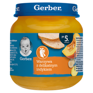 Gerber Obiadek, indyk z dynią i ziemniaczkami, po 5 miesiącu, 125 g - zdjęcie produktu