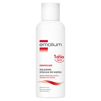 Emolium Dermocare, delikatna emulsja do kąpieli, od 1 dnia życia, 400 ml - zdjęcie produktu