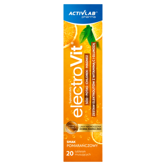 Activlab Pharma ElectroVit, smak pomarańczowy, 20 tabletek musujących Activlab Pharma ElectroVit, smak pomarańczowy, 20 tabletek musujących - zdjęcie produktu