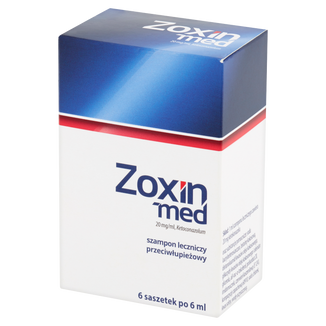 Zoxin-Med 20 mg/ ml, szampon leczniczy przeciwłupieżowy, 6 ml x 6 saszetek - zdjęcie produktu