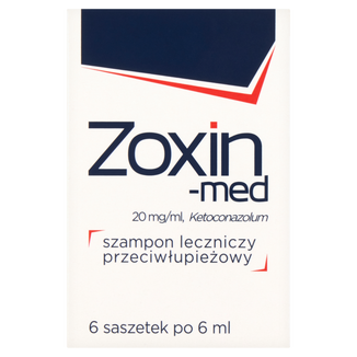Zoxin-Med 20 mg/ ml, szampon leczniczy przeciwłupieżowy, 6 ml x 6 saszetek - zdjęcie produktu