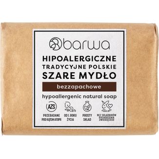 Barwa Hipoalergiczne, tradycyjne polskie szare mydło, 100 g - zdjęcie produktu