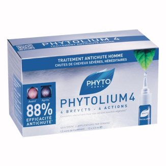 Phyto Phytolium, koncentrat przeciw wypadaniu włosów - wypadanie włosów typu męskiego, 12 x 3,5 ml - zdjęcie produktu