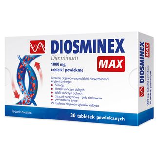 Diosminex Max 1000 mg, 30 tabletek powlekanych USZKODZONE OPAKOWANIE - zdjęcie produktu