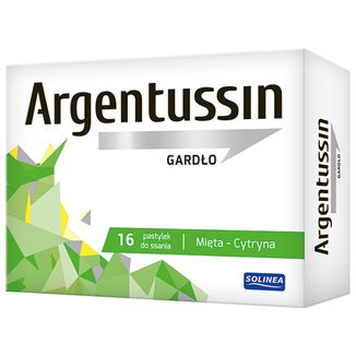 Argentussin Gardło, smak miętowo-cytrynowy, 16 pastylek do ssania KRÓTKA DATA - zdjęcie produktu