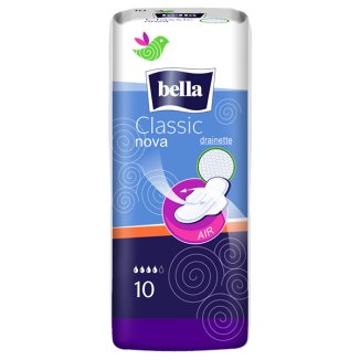Bella Classic Nova, podpaski higieniczne Drainette ze skrzydełkami, 10 sztuk - zdjęcie produktu