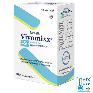 Vivomixx Saszetki 450 miliardów, proszek do sporządzania zawiesiny doustnej, 10 saszetek - zdjęcie produktu
