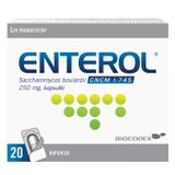 Enterol 250 mg, Saccharomyces boulardii, 20 kapsułek USZKODZONE OPAKOWANIE - miniaturka zdjęcia produktu