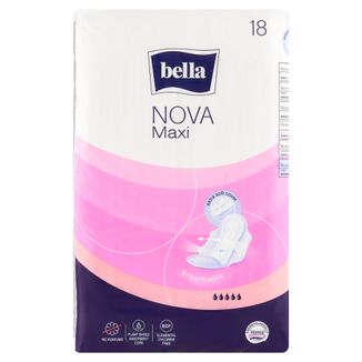 Bella Nova, podpaski higieniczne Softiplait ze skrzydełkami, Maxi, 18 sztuk - zdjęcie produktu