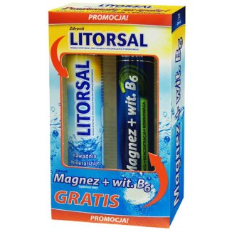 Zdrovit Litorsal, 24 tabletki musujące + Magnez z Witaminą B6, 24 tabletki musujące USZKODZONE OPAKOWANIE - zdjęcie produktu