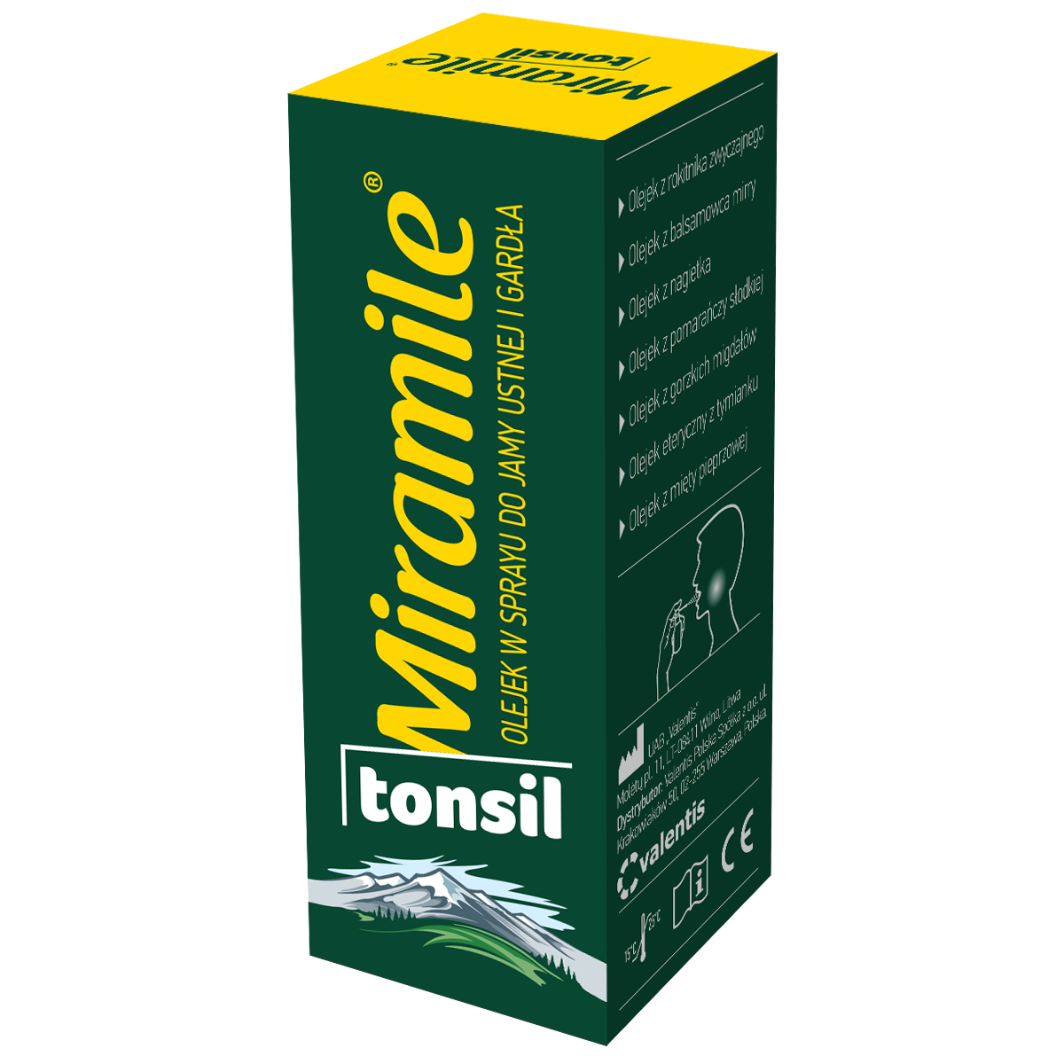 Nieznana Miramile Tonsil, olejek w sprayu do jamy ustnej i gardła, 30 ml