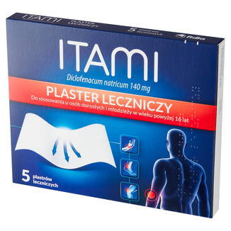 Itami 140 mg, plaster leczniczy, 5 sztuk USZKODZONE OPAKOWANIE - zdjęcie produktu