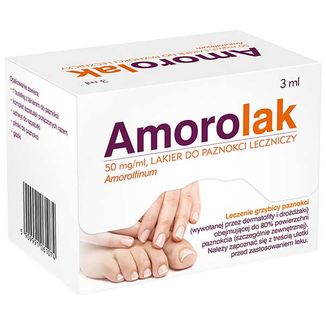 Amorolak 50 mg/ ml, lakier do paznokci leczniczy, 3 ml USZKODZONE OPAKOWANIE - zdjęcie produktu