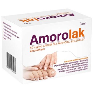 Amorolak 50 mg/ ml, lakier do paznokci leczniczy, 3 ml - zdjęcie produktu