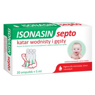 Isonasin Septo, roztwór do płukania nosa, 5 ml x 20 ampułek - zdjęcie produktu