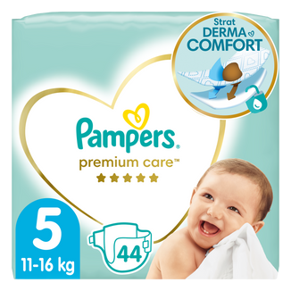 Pampers Premium Care, pieluchy, rozmiar 5, 11-16 kg, 44 sztuki - zdjęcie produktu