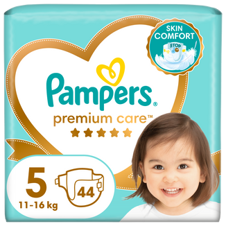 Pampers Premium Care, pieluchy, rozmiar 5, 11-16 kg, 44 sztuki - zdjęcie produktu