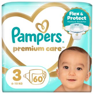 Pampers Premium Care 3 (6-10 kg), pieluchy, 60 sztuk - zdjęcie produktu