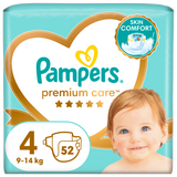 Pampers Premium Care, pieluchy, rozmiar 4, 9-14 kg, 52 sztuki - miniaturka zdjęcia produktu