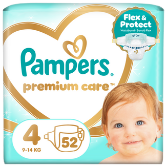 Pampers Premium Care 4 (9-15 kg), pieluchy, 52 sztuki - zdjęcie produktu