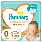 Pampers Premium Care, pieluchy rozmiar 0, do 3 kg, 30 sztuk - miniaturka zdjęcia produktu