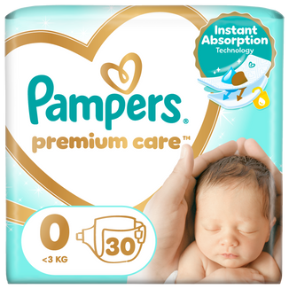 Pampers Premium Care 0 (do 3 kg), pieluchy, 30 sztuk - zdjęcie produktu