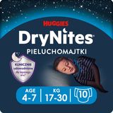 Huggies DryNites Boys, majtki na noc, dla chłopców, 4-7 lat, 17-30 kg, 10 sztuk - miniaturka zdjęcia produktu