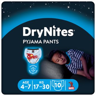 Huggies DryNites Boys, majtki na noc, dla chłopców, 4-7 lat, 17-30 kg, 10 sztuk - zdjęcie produktu