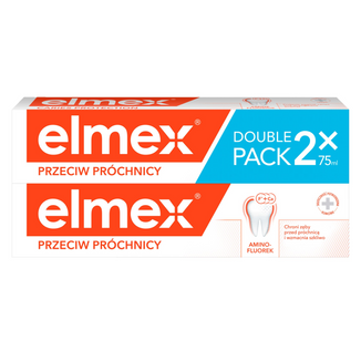 Elmex Przeciw Próchnicy, pasta do zębów z aminofluorkiem, 2 x 75 ml - zdjęcie produktu