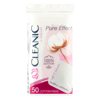 Cleanic Pure Effect Soft Touch, płatki kosmetyczne, kwadratowe, 50 sztuk - zdjęcie produktu