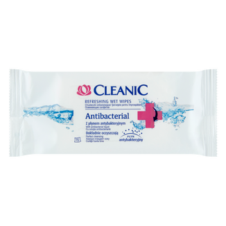 Cleanic Antibacterial, chusteczki odświeżające z płynem antybakteryjnym, 15 sztuk - zdjęcie produktu