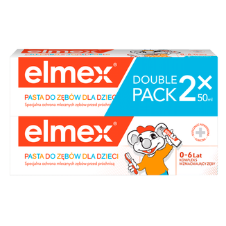 Elmex, pasta do zębów dla dzieci z aminofluorkiem, 0-6 lat, 2 x 50 ml - zdjęcie produktu