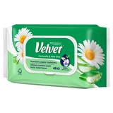 Velvet, papier toaletowy nawilżany, Camomile & Aloe Vera,  z klipsem, 48 sztuk - miniaturka zdjęcia produktu