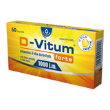 D-Vitum Forte 1000 j.m., witamina D dla dorosłych i dzieci powyżej 6 roku, 60 kapsułek USZKODZONE OPAKOWANIE - miniaturka zdjęcia produktu