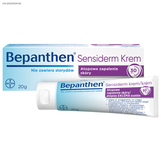 Bepanthen Sensiderm Krem, pielęgnacja w AZS i egzemie, od 1 miesiąca, 20 g USZKODZONE OPAKOWANIE - zdjęcie produktu