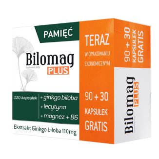 Bilomag Plus, 90 + 30 kapsułek gratis USZKODZONE OPAKOWANIE - zdjęcie produktu