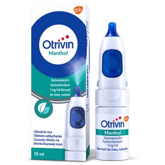 Otrivin Menthol 1 mg/ml, aerozol do nosa, 10 ml USZKODZONE OPAKOWANIE - zdjęcie produktu