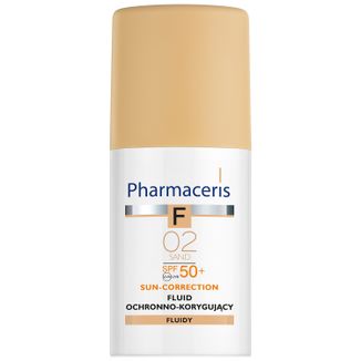 Pharmaceris F Sun-Correction, fluid ochronno-korygujący, 02 Sand, SPF 50+, 30 ml - zdjęcie produktu