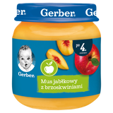 Gerber Deser, mus jabłkowy z brzoskwiniami, po 4 miesiącu, 125 g USZKODZONE OPAKOWANIE - miniaturka zdjęcia produktu
