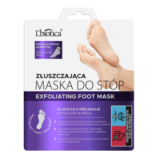 L'Biotica Home Spa, maska złuszczająca do stóp, nasączane skarpetki, 40 ml - zdjęcie produktu