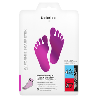 L'Biotica Home Spa, maska regenerująca do stóp, nasączane skarpetki, 1 para - zdjęcie produktu