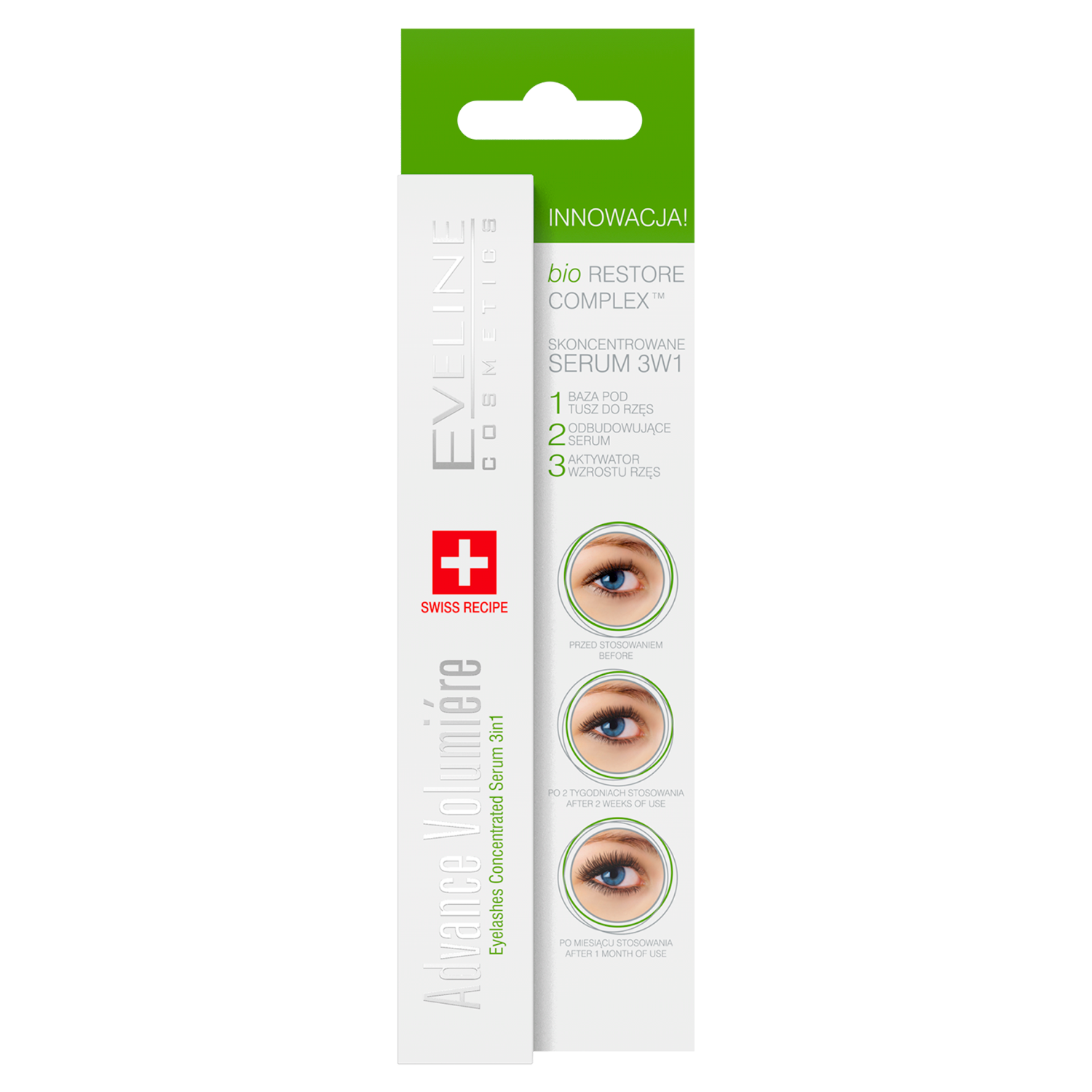 Nieznana Eveline Cosmetics Advance Volumiere, serum do rzęs 3w1, 10 ml