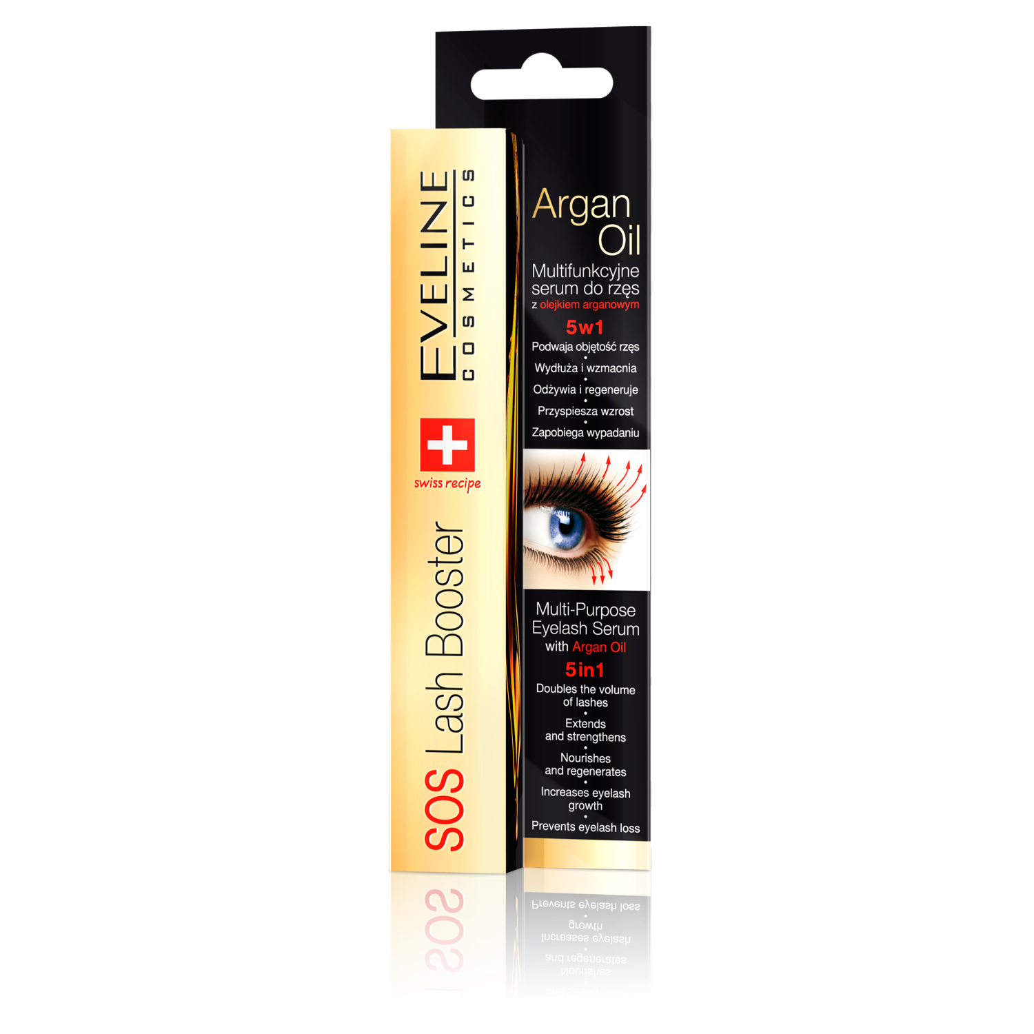 Nieznana Eveline Cosmetics SOS Lash Booster, multifunkcyjne serum do rzęs z olejkiem arganowym 5w1, 10 ml — Inhaltsstoffe und Bewertung