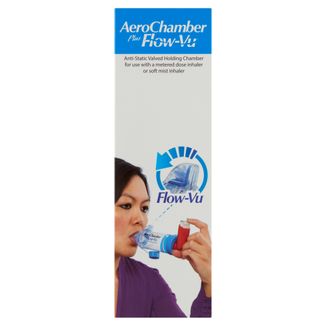 AeroChamber Plus Flow-Vu, komora inhalacyjna z ustnikiem dla dorosłych i dzieci od 5 lat, 1 sztuka - zdjęcie produktu