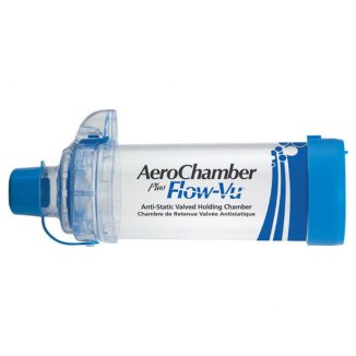 AeroChamber Plus Flow-Vu, komora inhalacyjna z ustnikiem dla dorosłych i dzieci od 5 lat, 1 sztuka AeroChamber Plus Flow-Vu, komora inhalacyjna z ustnikiem dla dorosłych i dzieci od 5 lat, 1 sztuka - zdjęcie produktu